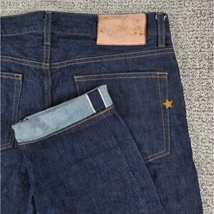 BRAVE STAR JEANS Mens 36x36 Selvedge Dark Wash Denim Straight Leg Cone Denim
